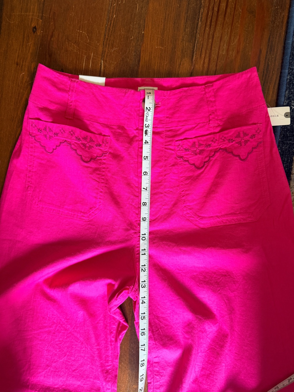 NWT Anthropologie Maeve Colette High Rise Wide Leg Linen Embroidered Pants - Picture 6 of 15